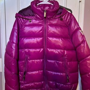 Guess Women’s High Shine Hooded Puffer Coat